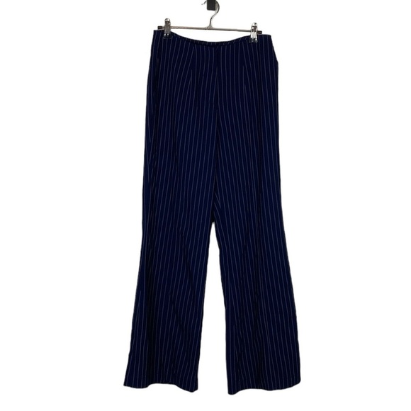 isalis Pants - Isalis blue and white striped trouser pants